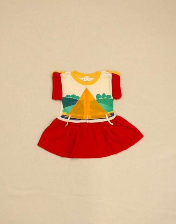 Zipped tent appliqué dress