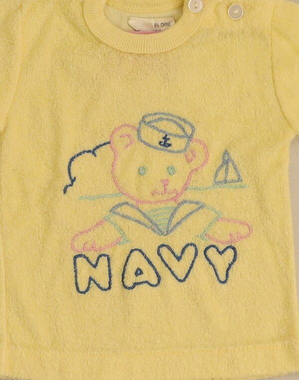 T-shirt éponge ourson navy 3-6 mois