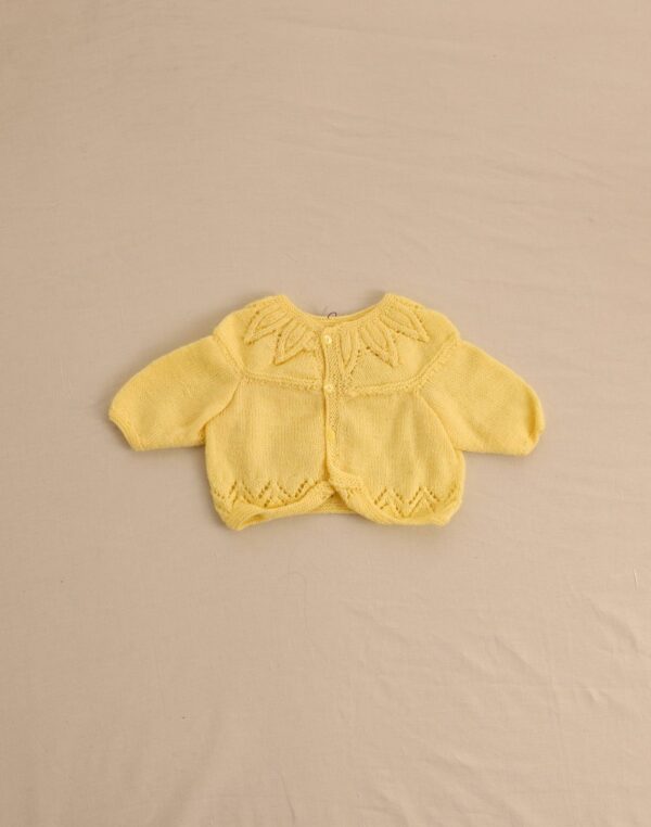 Pale yellow handmade cardigan 3 months