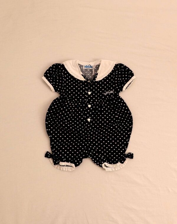 Heart-shaped navy romper