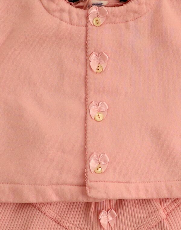 Ensemble gilet et pantalon rose 3 mois