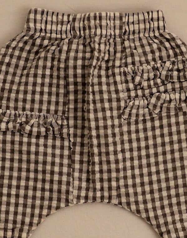 Short en seersucker vichy à volants