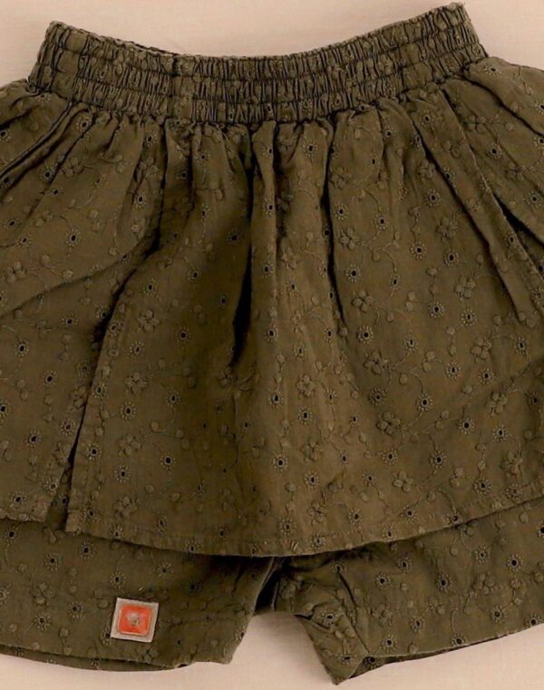 Jupe short à broderies anglaiss ajourées