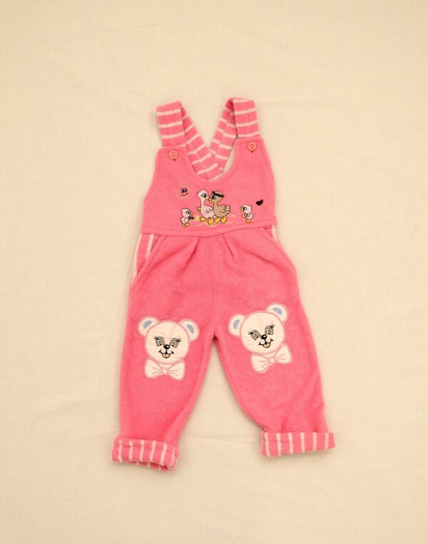 Pink terry overalls