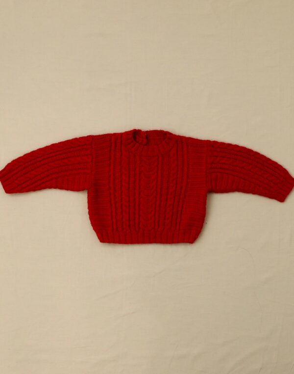 Hand-knitted cable sweater