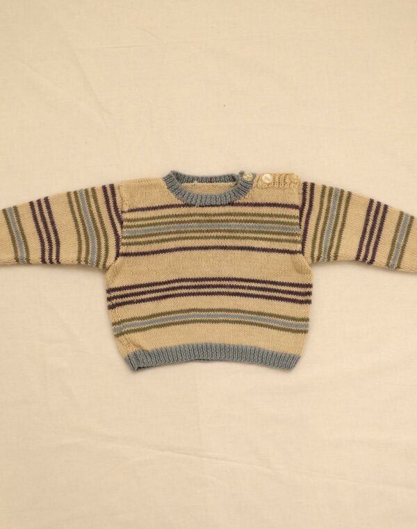 Striped hand-knit sweater
