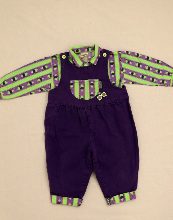 Dungarees & purple shirt set