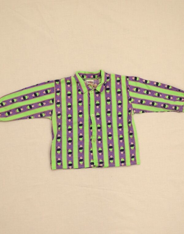 Ensemble salopette & chemise violette
