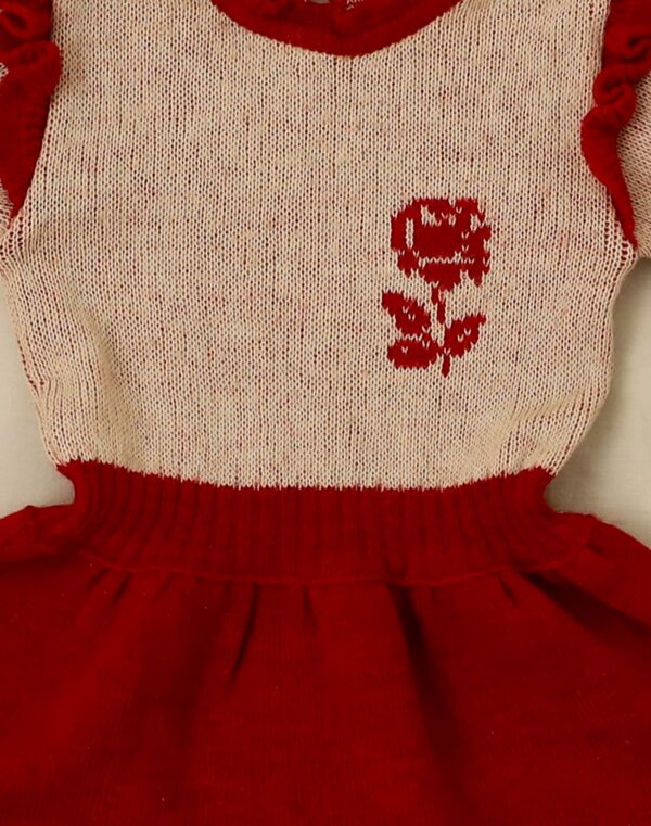 Robe en maille fleur