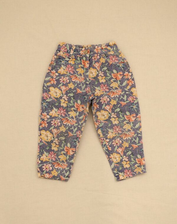 Pantalon jean fleuri