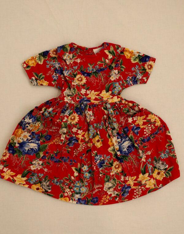 Floral dress with large collar