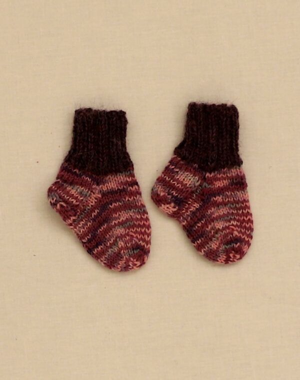 Purple hand-knitted socks