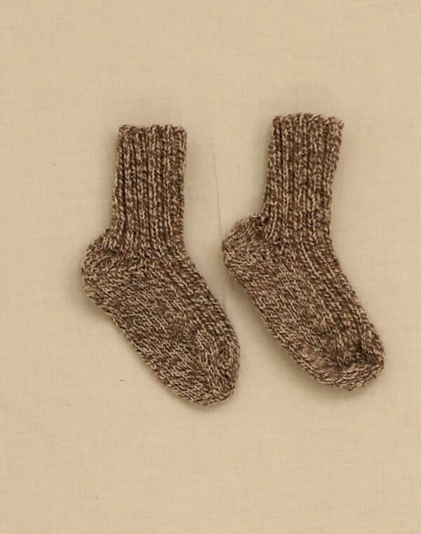 Blue hand-knitted socks