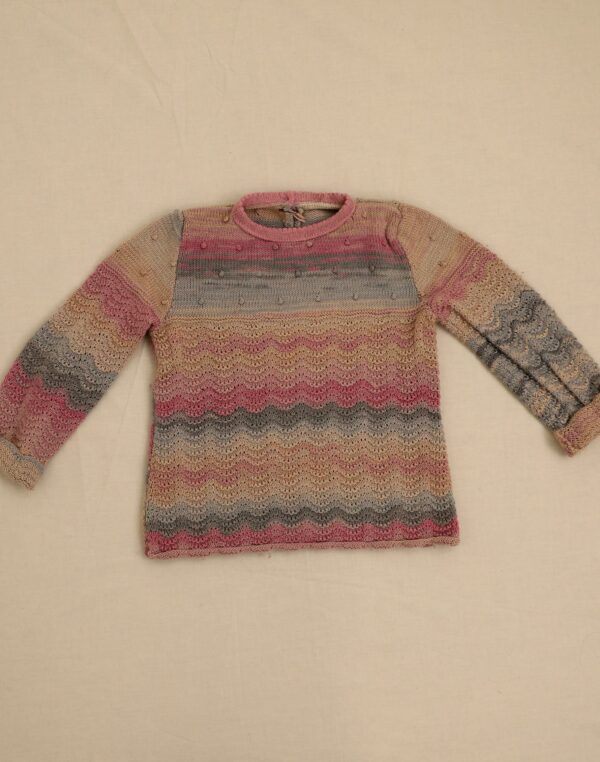 Pink gradient hand-knit sweater