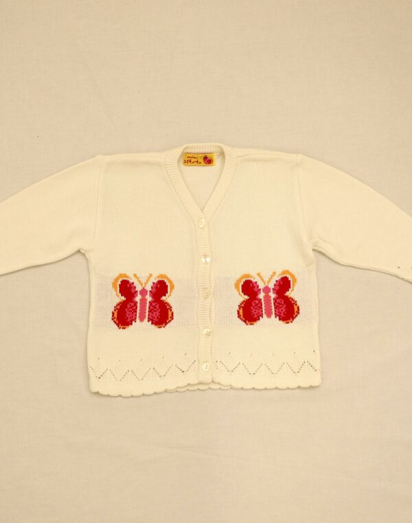 White butterfly cardigan