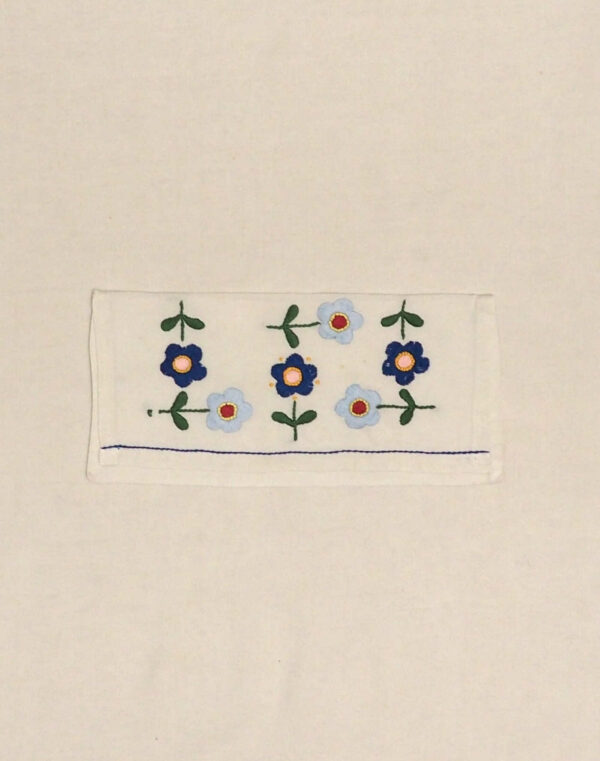 Flower embroidered pouch