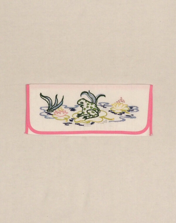 Frog embroidered pouch