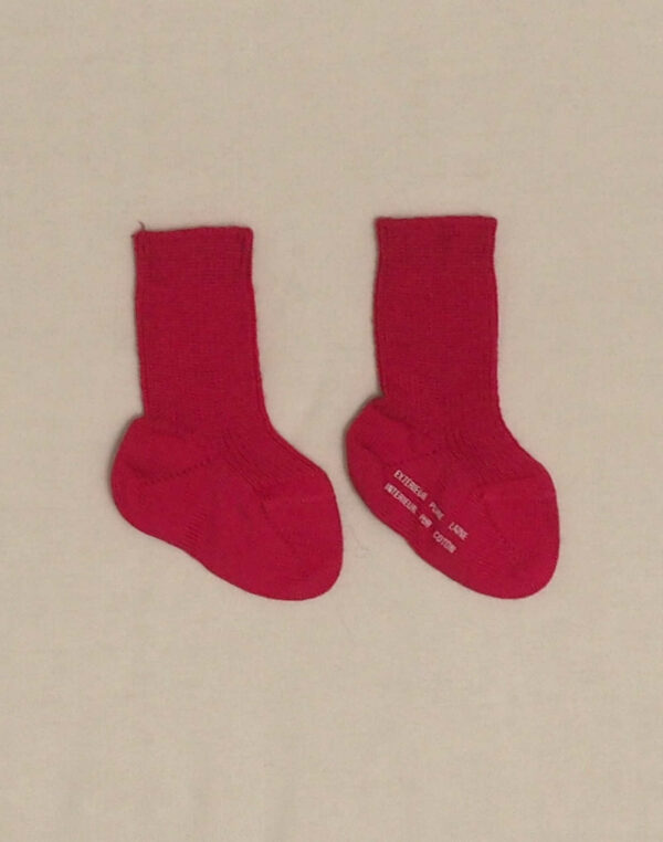 Red wool and cotton socks size 16-17
