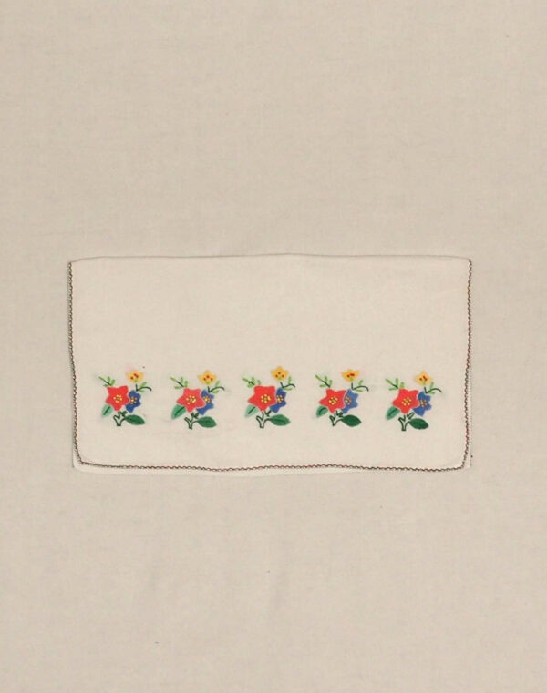 Flower appliqué embroidered pouch