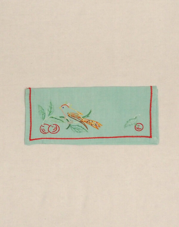 Bird embroidered pouch