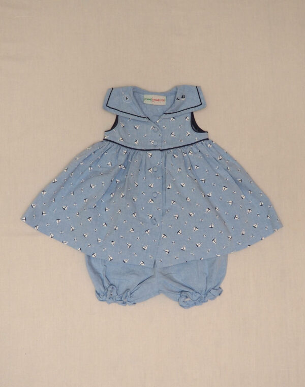 Ensemble robe et bloomer marins