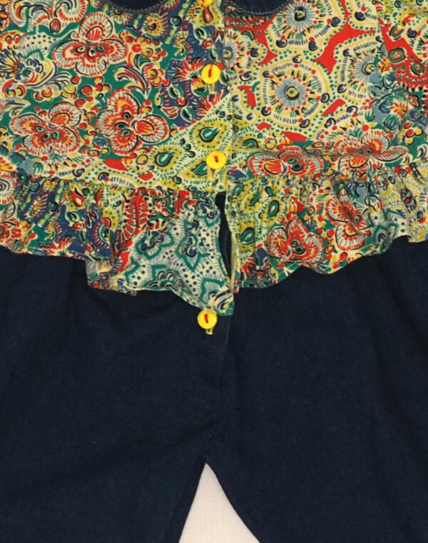 Floral & denim jumpsuit