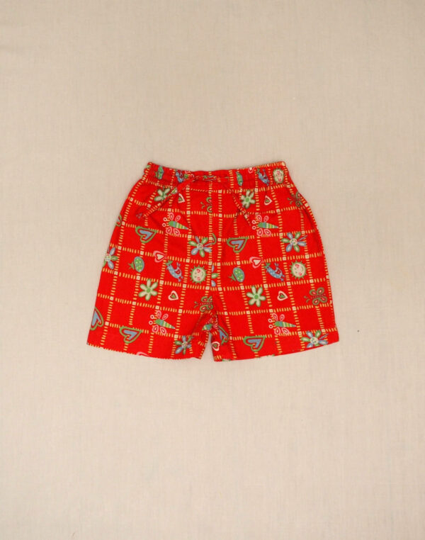 Red patterned shorts