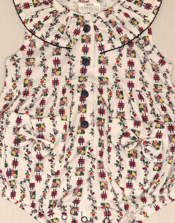 Flower print jersey romper