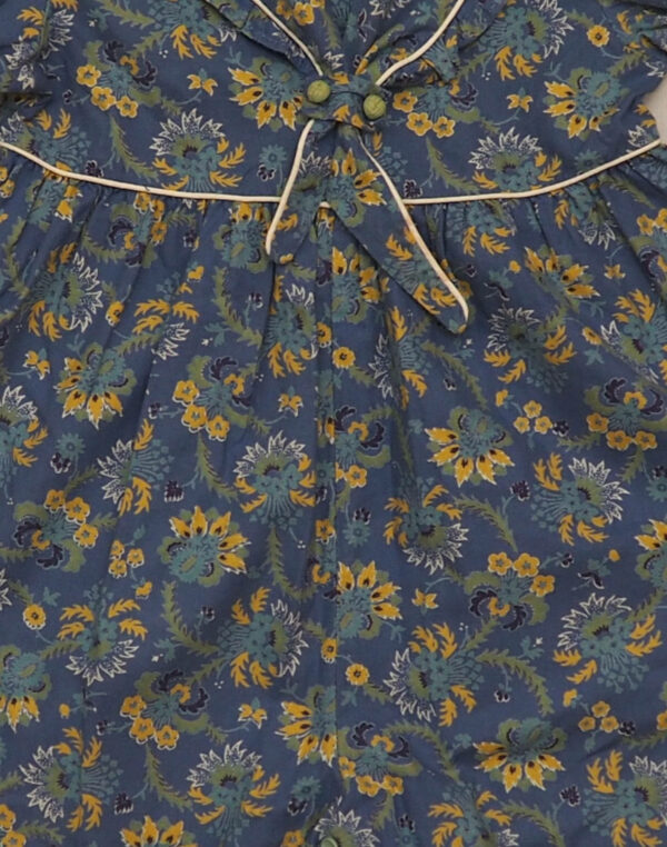 Floral jumpsuit with scarf collar