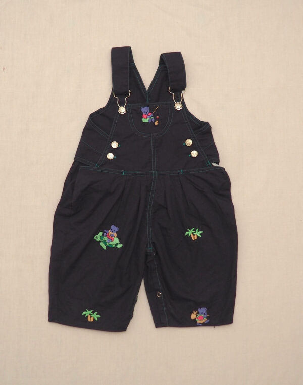 Embroidered bear overalls