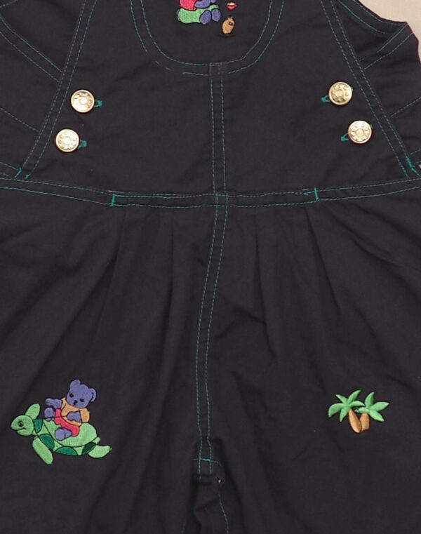 Embroidered bear overalls