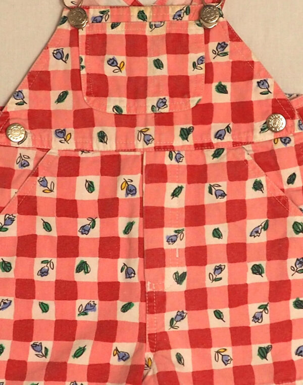 Short plaid overalls