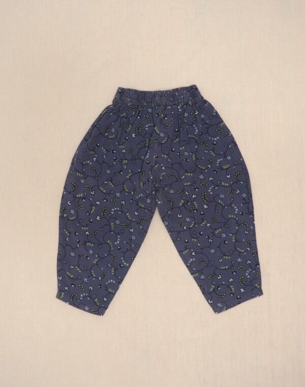 Pantalon en velours côtelé fleuri
