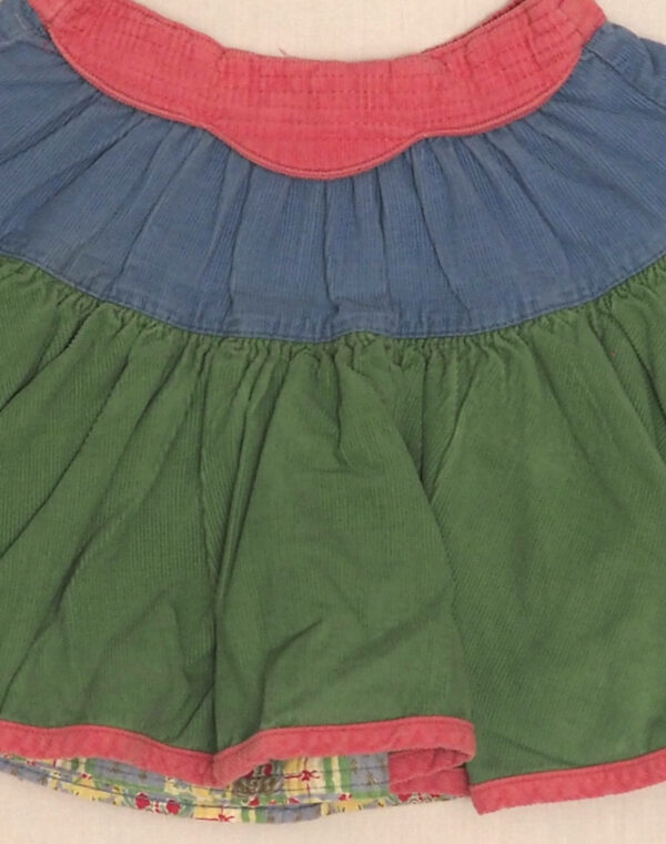 Jupe multicolore en velours côtelé
