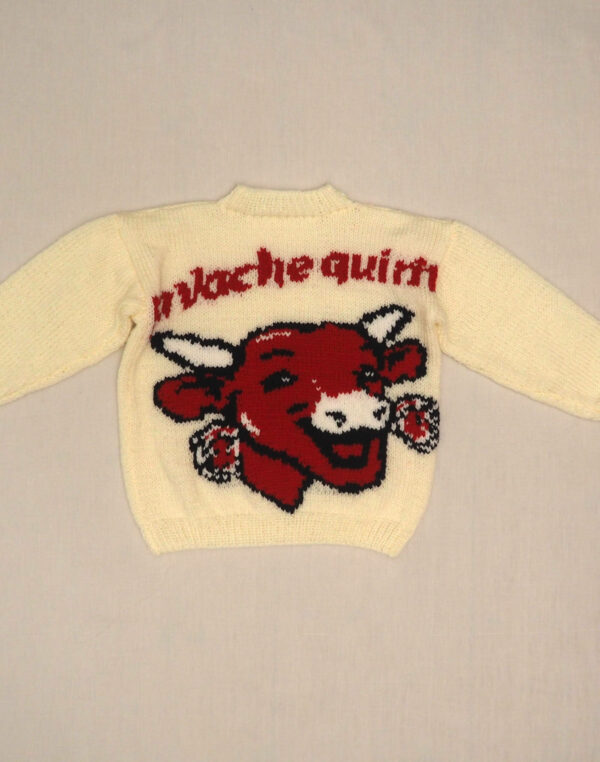 Pull tricoté main Vache qui rit