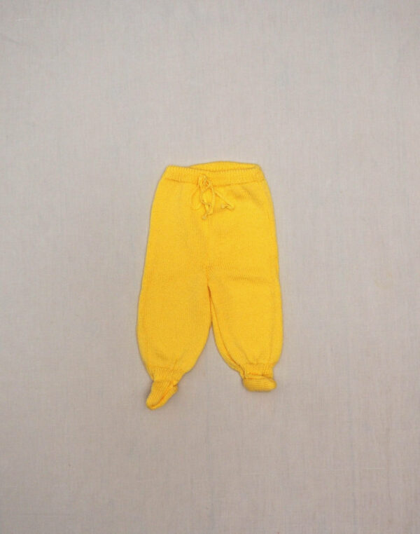 Yellow hand-knitted tights