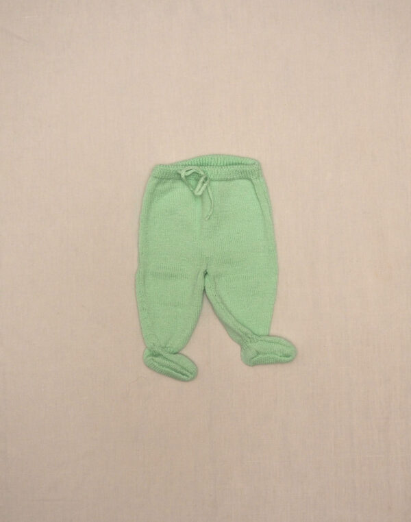 Hand-knitted puffy tights mint