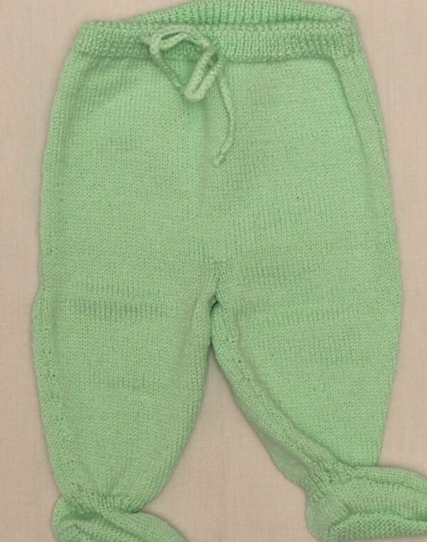 Hand-knitted puffy tights mint