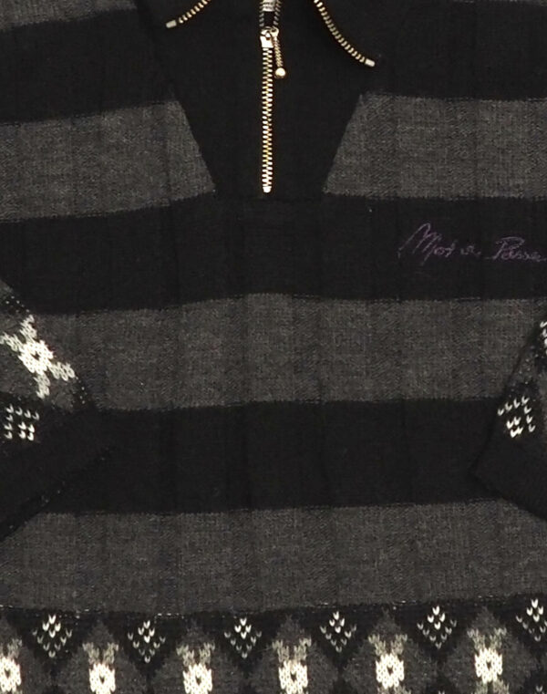 Pink mottled hand-knit cardigan
