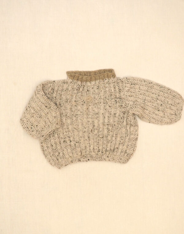 Mottled hand-knit sweater