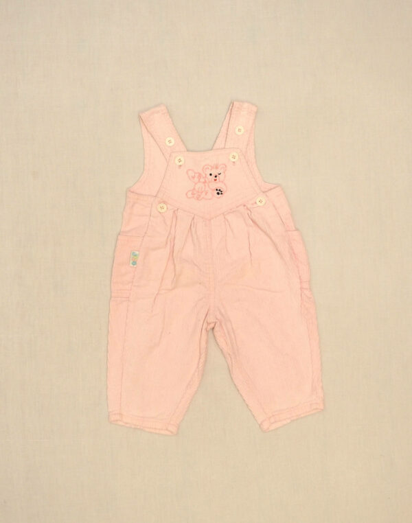 Pink bear overalls