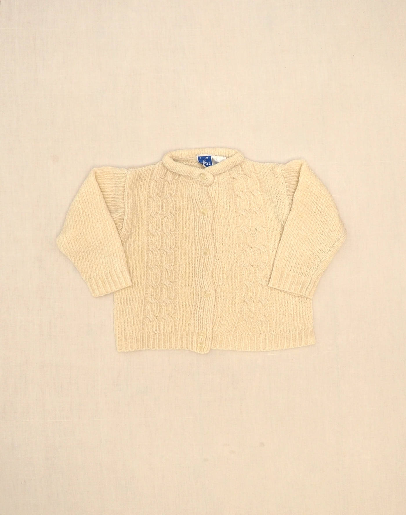 Beige wool chenille cardigan