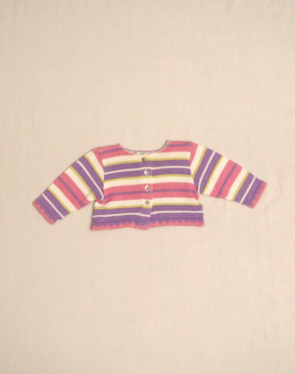 Multicolored striped cardigan