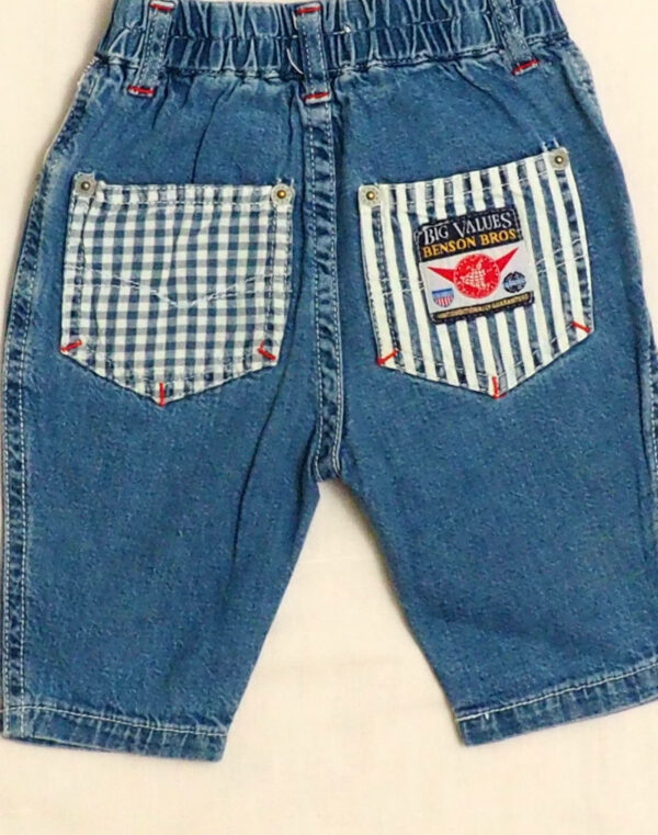 Gingham pocket jeans
