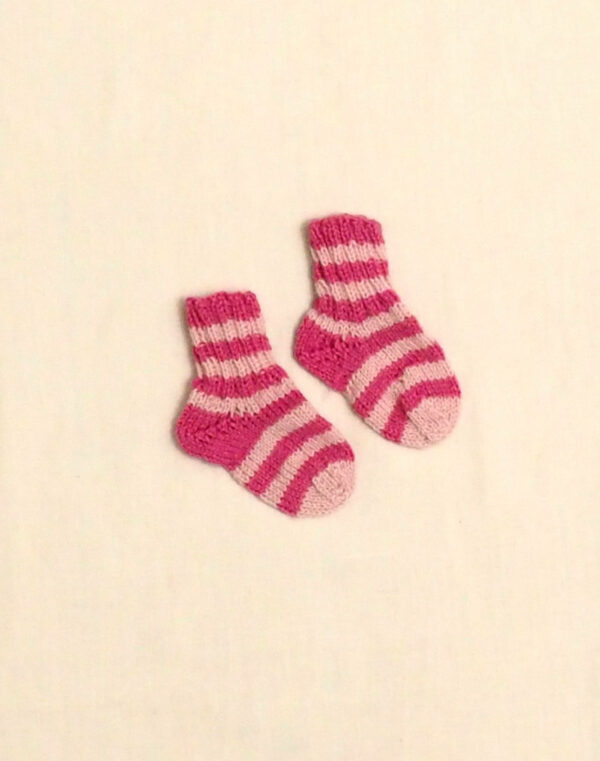 Striped hand-knitted socks