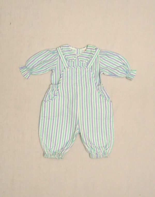 Descamps blouse & overalls set