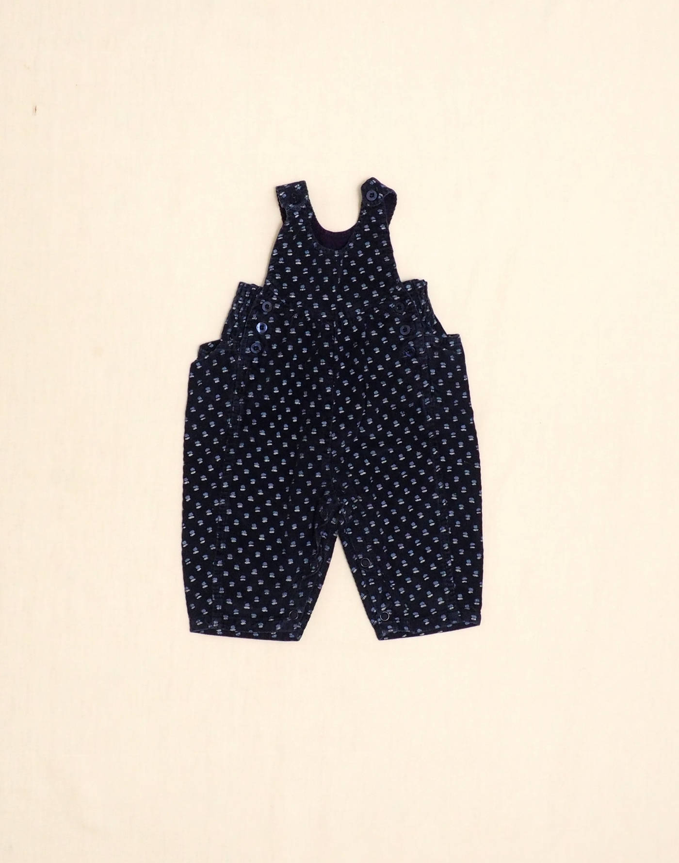 Salopette velours double pois