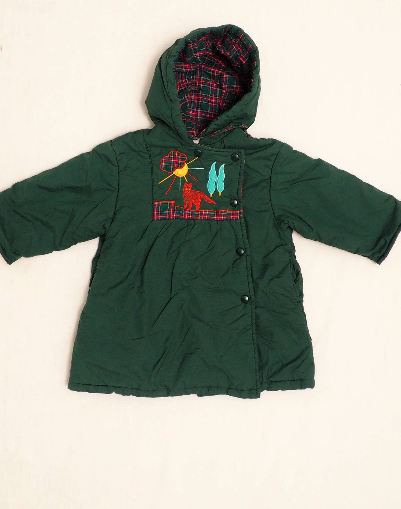 Embroidered hooded coat