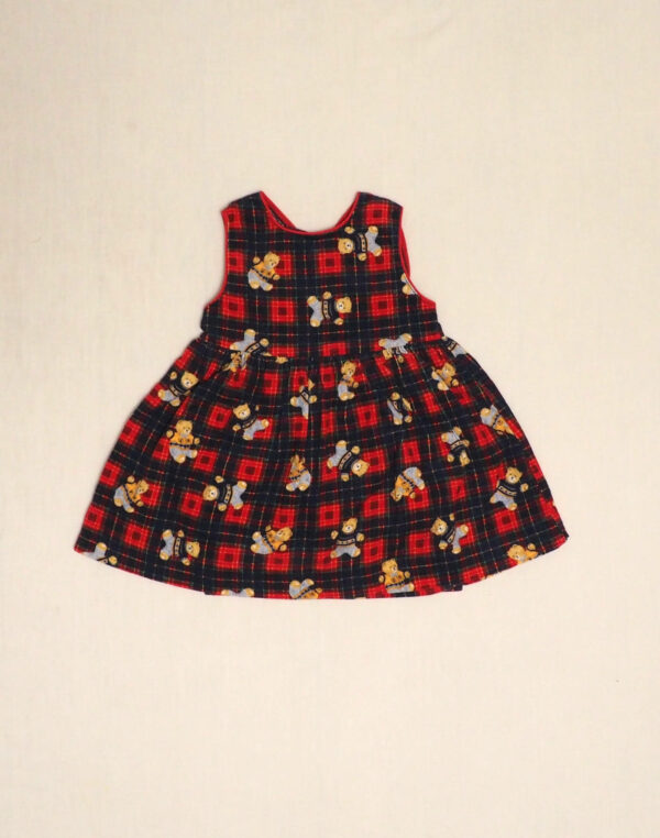 Robe velours écossais & ours