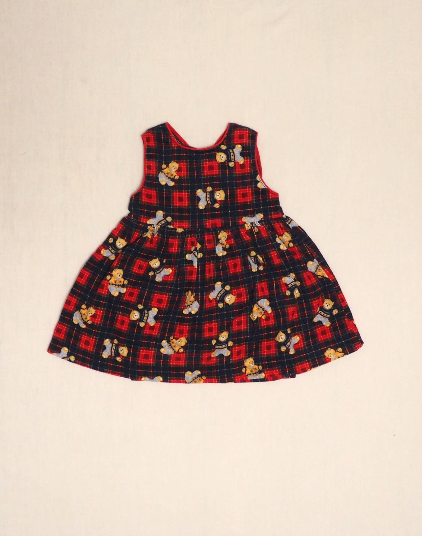 Robe velours écossais & ours